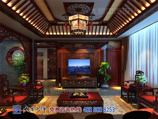 黑龍江哈爾濱280平米中式復(fù)式樓裝飾效果圖