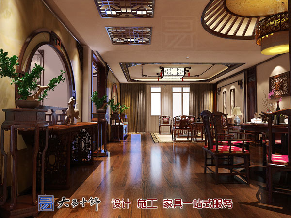 遼寧盤錦220平米別墅設計,感受中式別墅裝修的氣息
